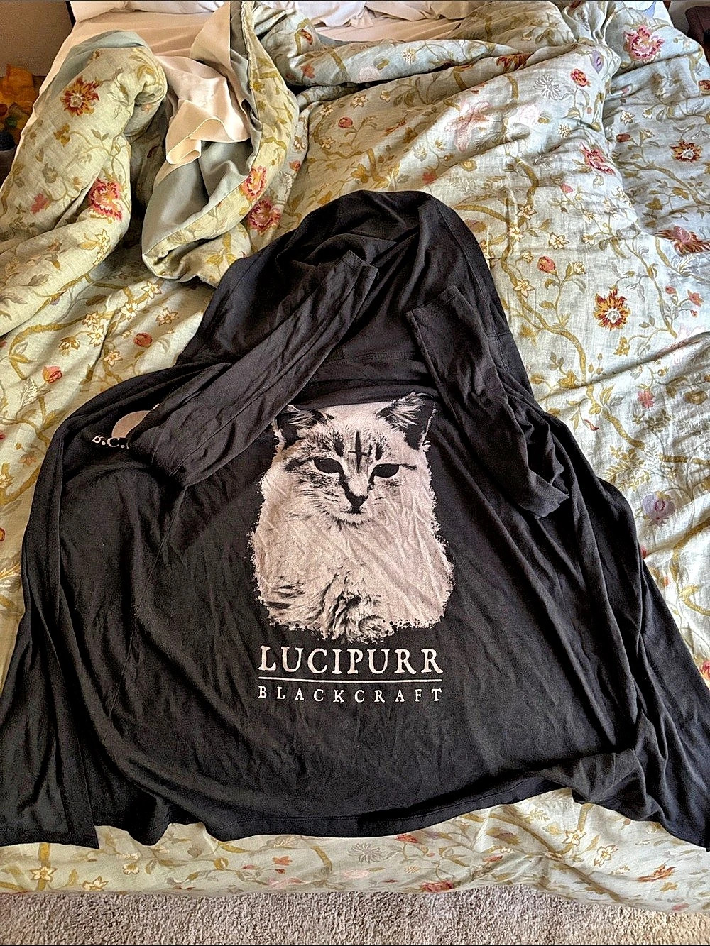 Black Craft Lucipurr Blackcraft Cat Graphic Hoodie Size Small